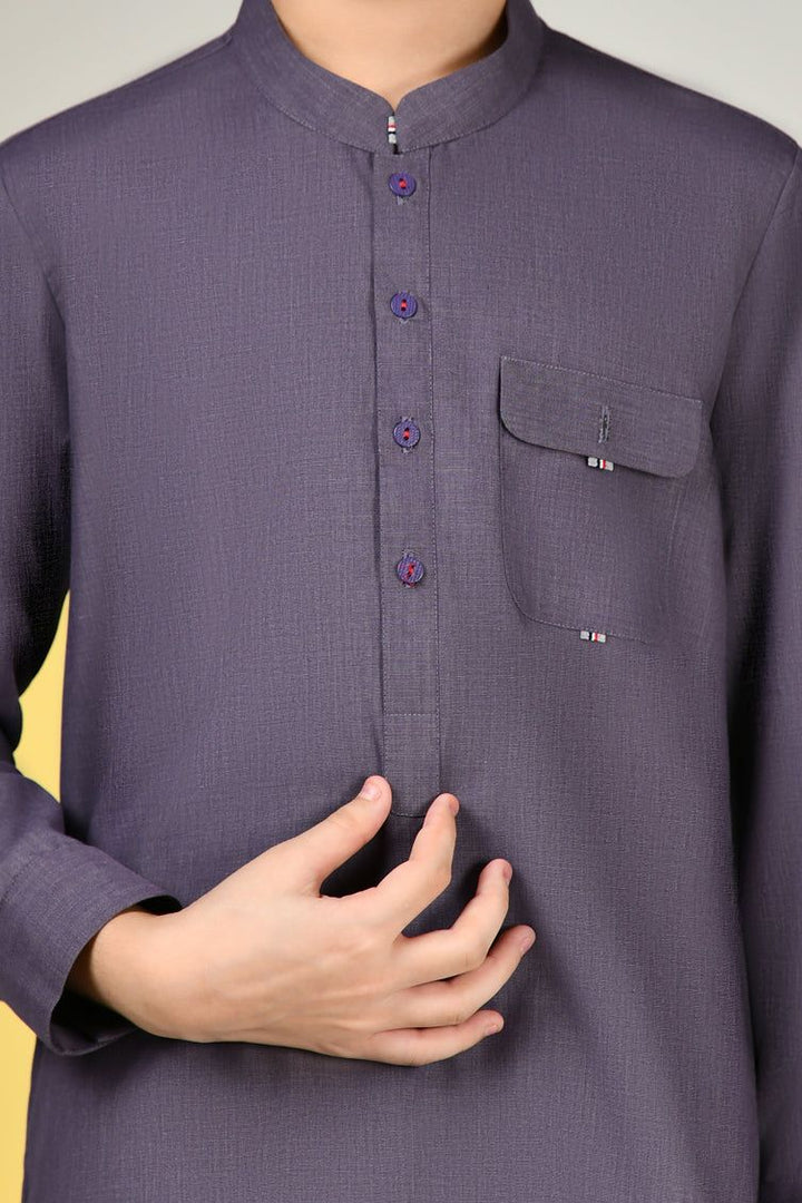 Blended Purple Kurta Trouser - J. Junaid Jamshed