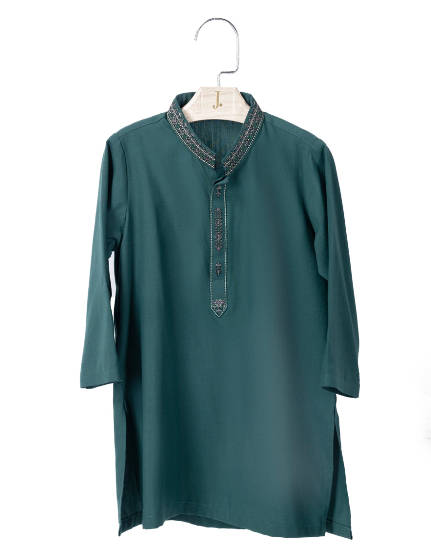 Blended Green Kameez Shalwar - J. Junaid Jamshed