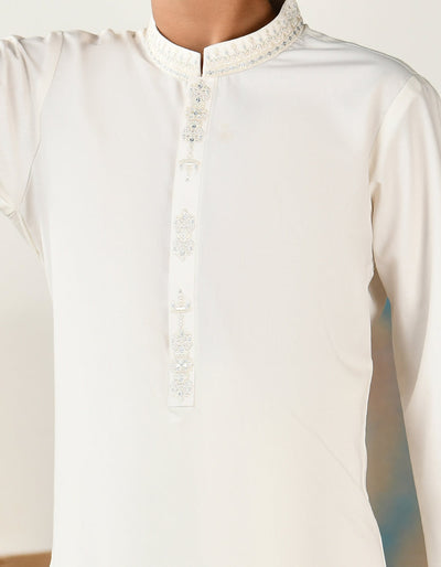 Blended Off White Shalwar Kameez - J. Junaid Jamshed