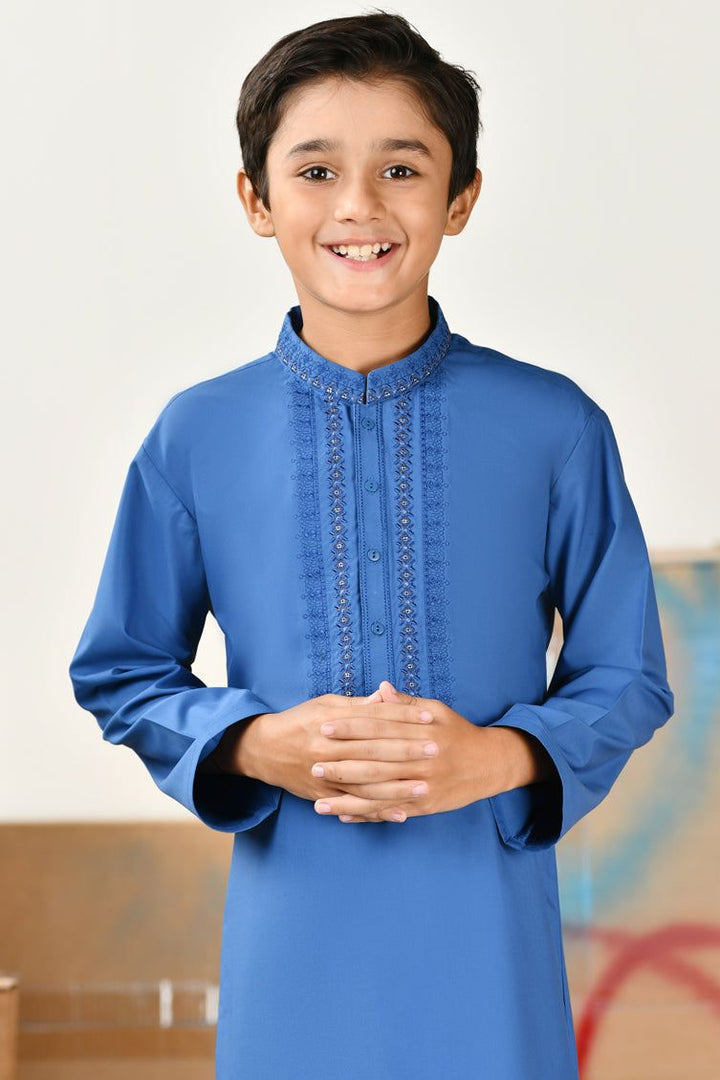 Blended Blue Shalwar Kameez - J. Junaid Jamshed