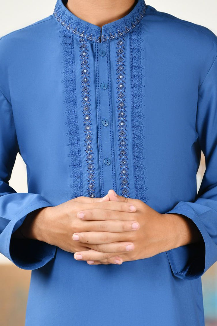 Blended Blue Shalwar Kameez - J. Junaid Jamshed