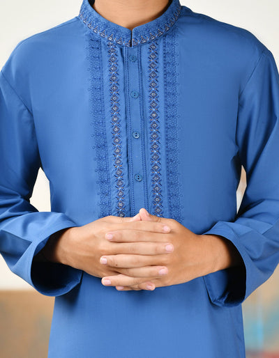 Blended Blue Shalwar Kameez - J. Junaid Jamshed