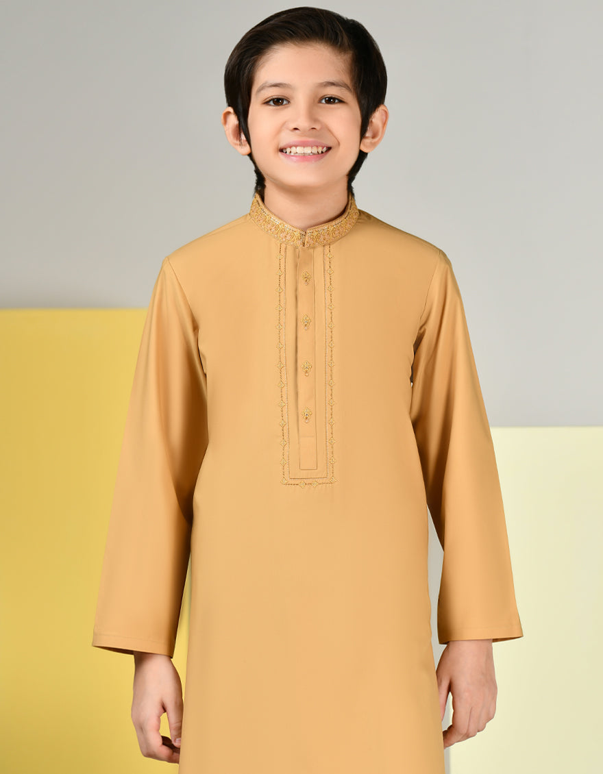 Blended Gold Shalwar Kameez - J. Junaid Jamshed