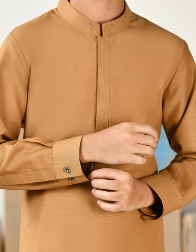 Blended Camel Brown Shalwar Kameez - J. Junaid Jamshed