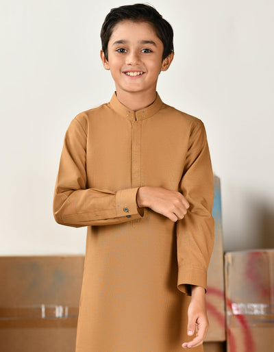 Blended Camel Brown Shalwar Kameez - J. Junaid Jamshed