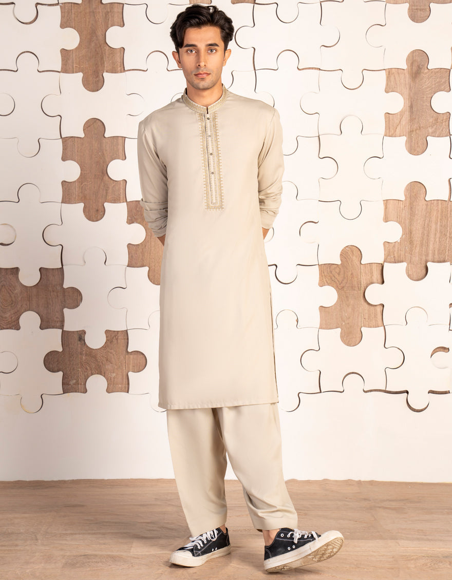 Blended Green Shalwar Kameez - J. Junaid Jamshed