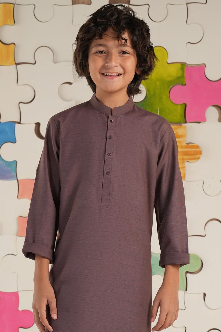 Blended Dull Brown Shalwar Kameez - J. Junaid Jamshed