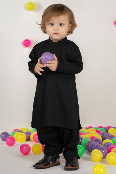 Blended Black Shalwar Kameez- J. Junaid Jamshed