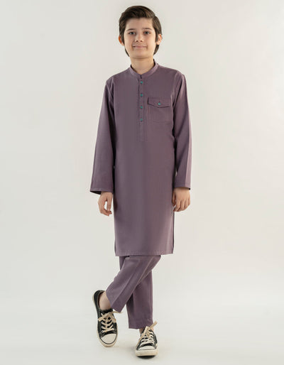 Blended Purple Kurta Trouser - J. Junaid Jamshed