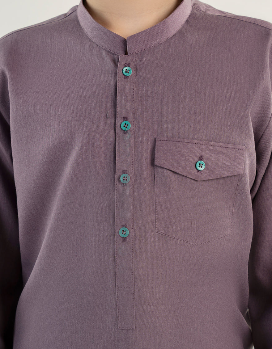 Blended Purple Kurta Trouser - J. Junaid Jamshed