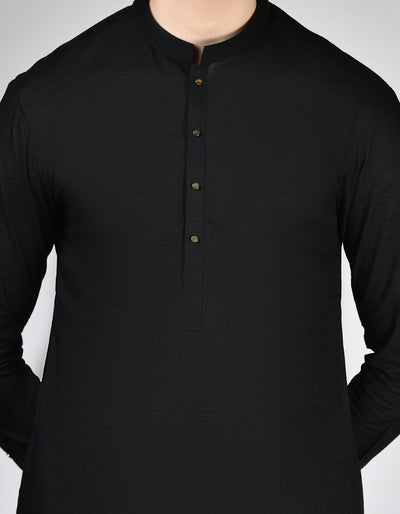 Cotton Black Shalwar Kameez - J. Junaid Jamshed