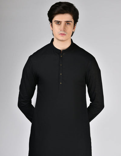 Cotton Black Shalwar Kameez - J. Junaid Jamshed