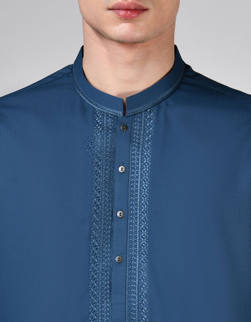 Blended Blue Shalwar Kameez - J. Junaid Jamshed