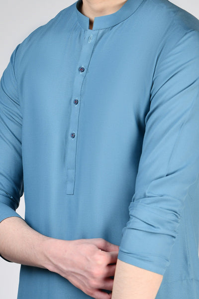 Blended Blue Shalwar Kameez - J. Junaid Jamshed