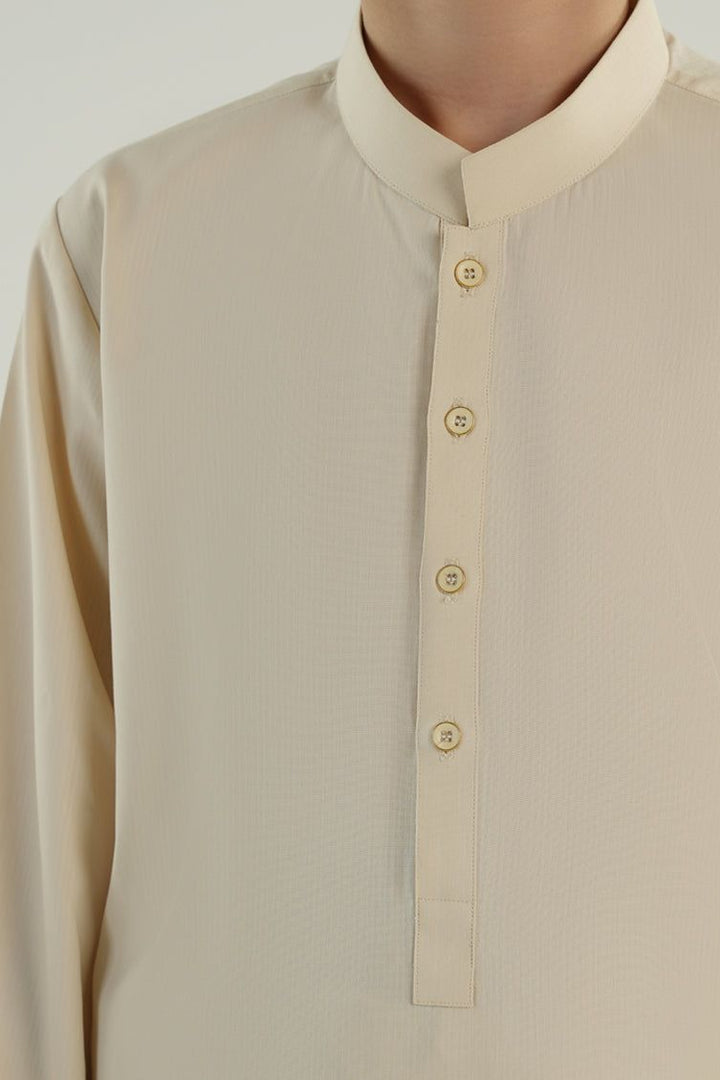 Blended White Kameez Shalwar- J. Junaid Jamshed
