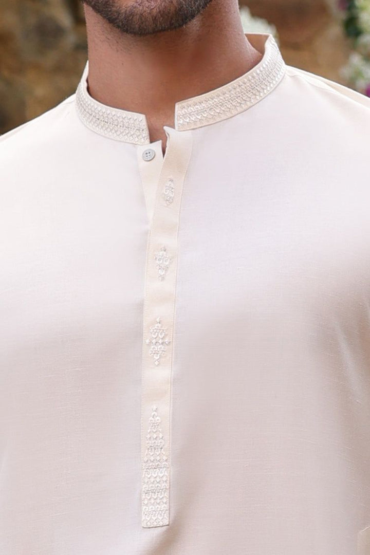Polyester White Kurta - J. Junaid Jamshed