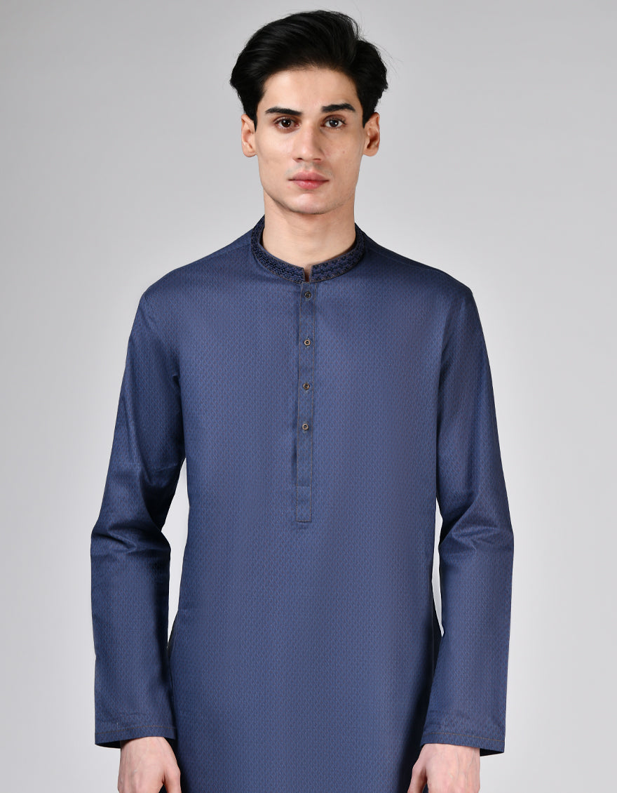 Cotton Purple Kurta - J. Junaid Jamshed