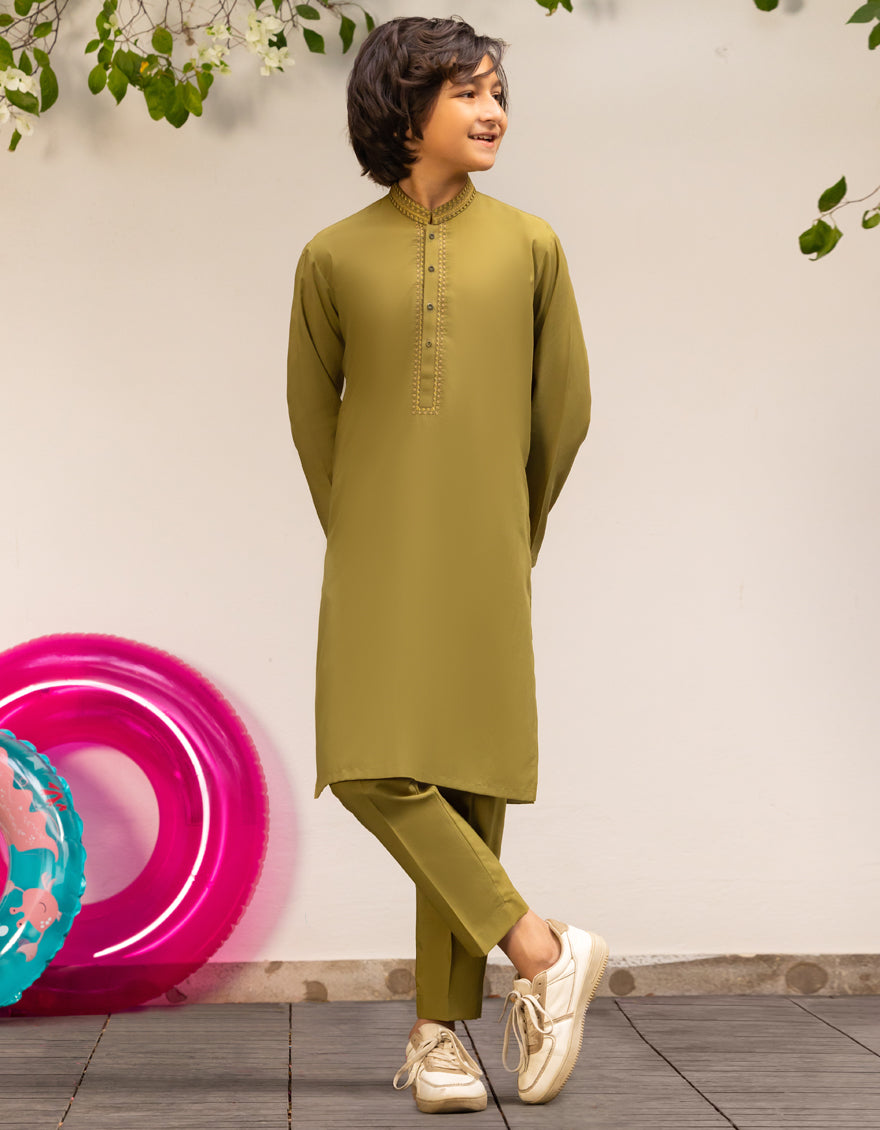 Blended Green Kurta Trouser - J. Junaid Jamshed