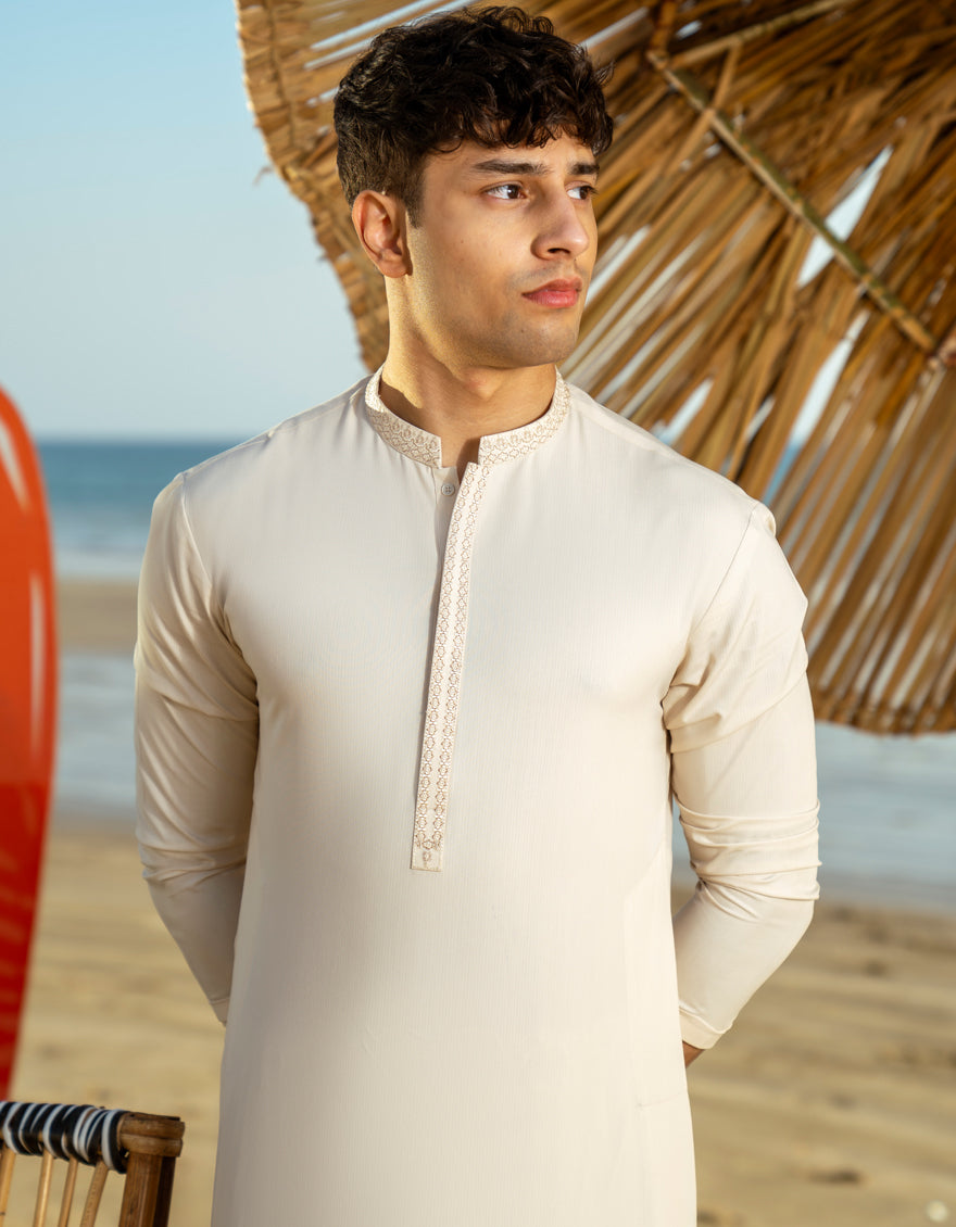Blended Brown Shalwar Kameez- J. Junaid Jamshed