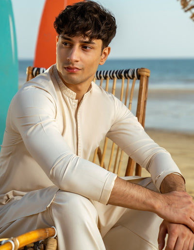 Blended Brown Shalwar Kameez- J. Junaid Jamshed