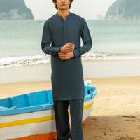 Blended Blue Shalwar Kameez- J. Junaid Jamshed