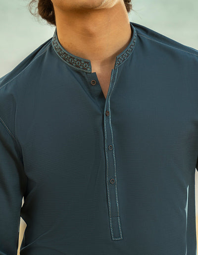 Blended Blue Shalwar Kameez- J. Junaid Jamshed