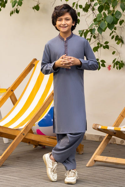 Blended Grey Shalwar Kameez - J. Junaid Jamshed