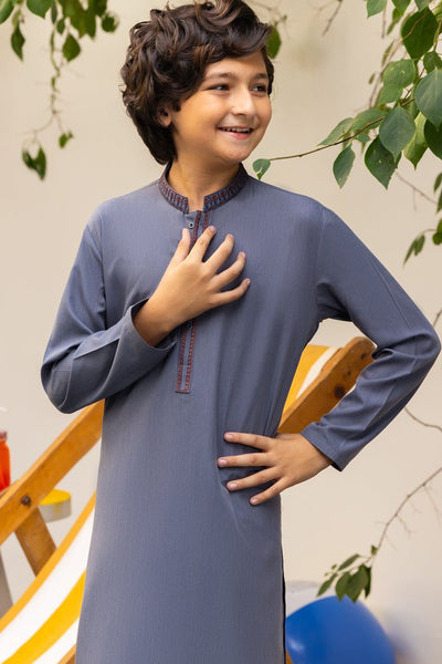 Blended Grey Shalwar Kameez - J. Junaid Jamshed