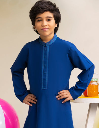 Blended Blue Shalwar Kameez - J. Junaid Jamshed