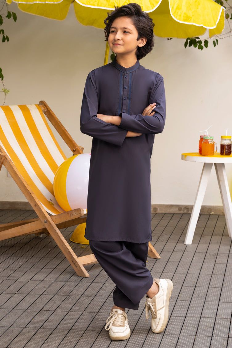 Blended Black Shalwar Kameez - J. Junaid Jamshed