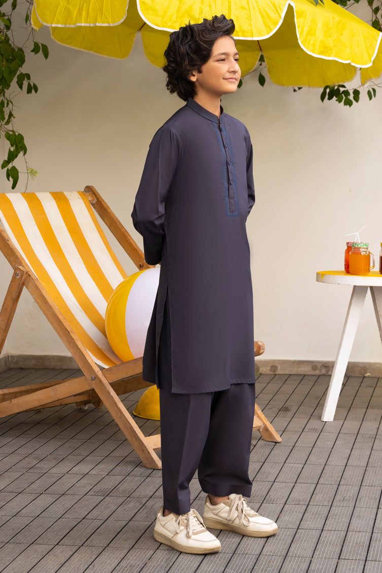 Blended Black Shalwar Kameez - J. Junaid Jamshed