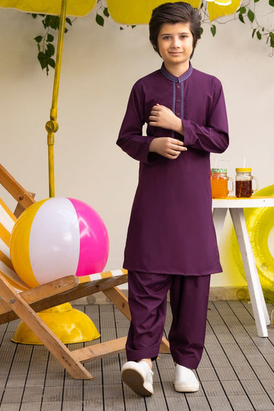 Blended Red Shalwar Kameez - J. Junaid Jamshed