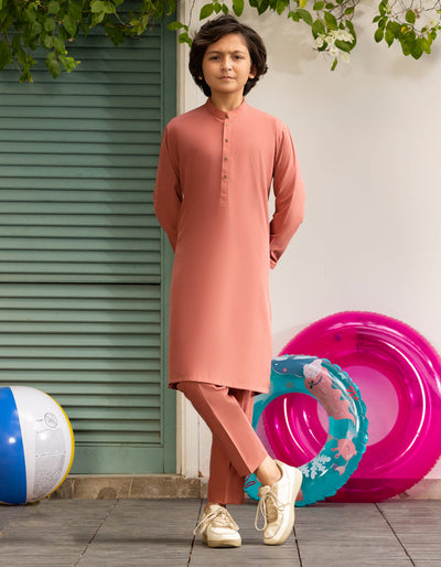 Blended Red Kurta Trouser - J. Junaid Jamshed