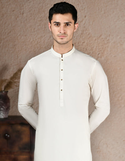 Cotton White Kurta Trouser - J. Junaid Jamshed