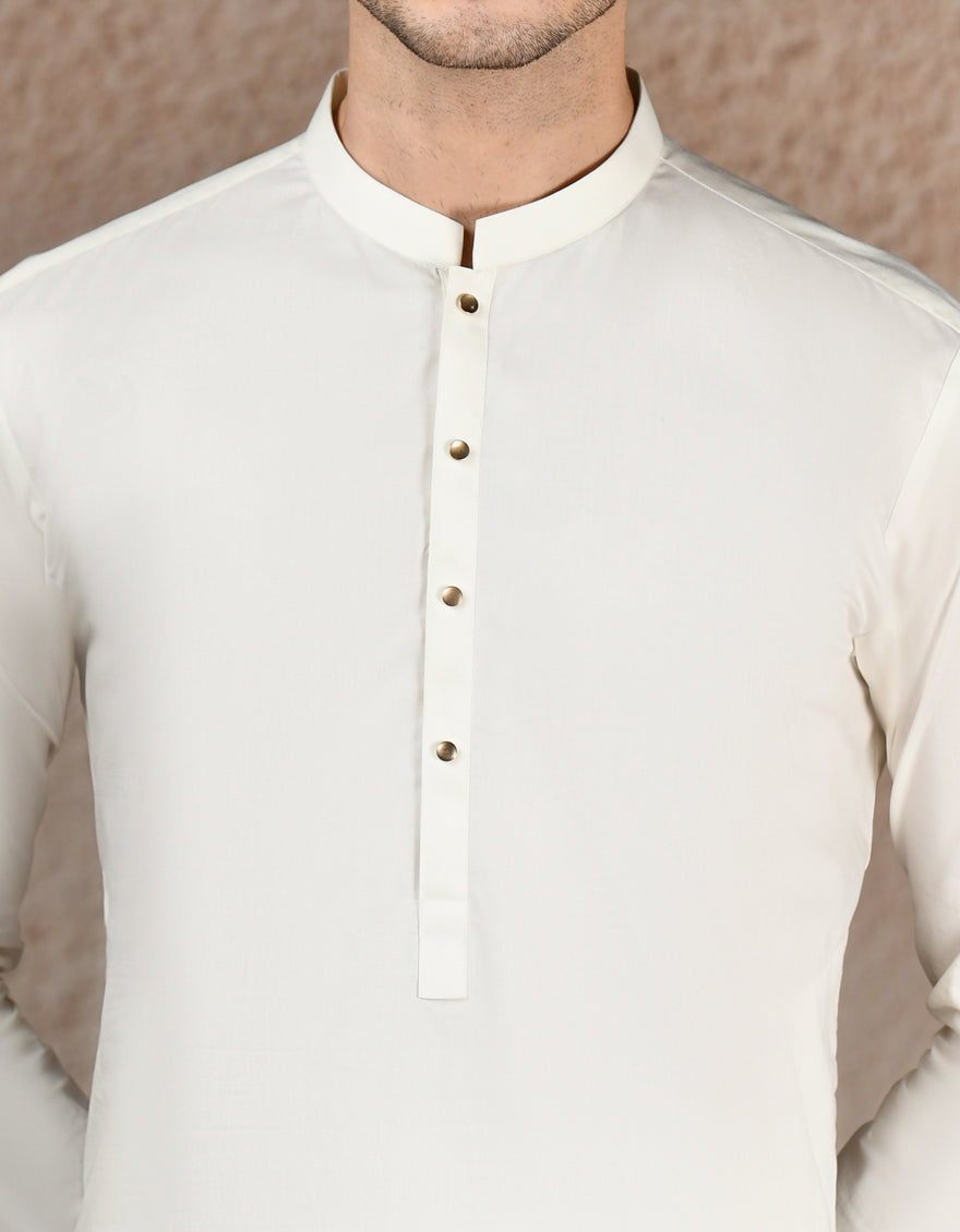 Cotton White Kurta Trouser - J. Junaid Jamshed