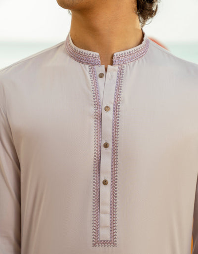 Blended Lavender Kurta Trouser - J. Junaid Jamshed