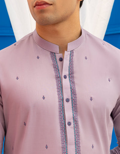 Cotton Light Purple Kurta - J. Junaid Jamshed