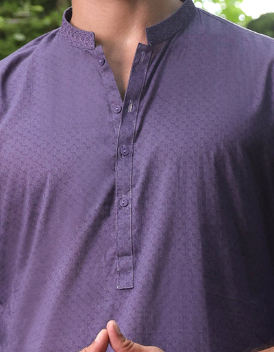 Cotton Purple Kurta - J. Junaid Jamshed