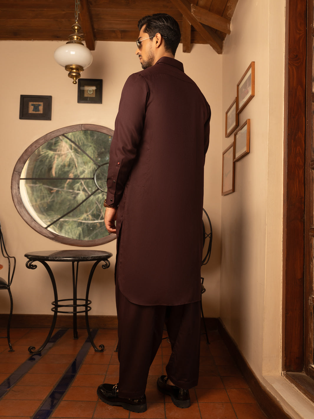 Blended Burgundy Kameez Shalwar - Almirah