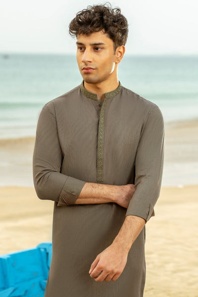 Blended Green Shalwar Kameez - J. Junaid Jamshed