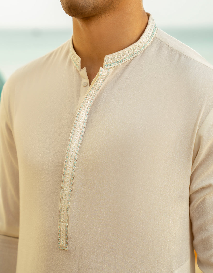 Blended White Shalwar Kameez- J. Junaid Jamshed