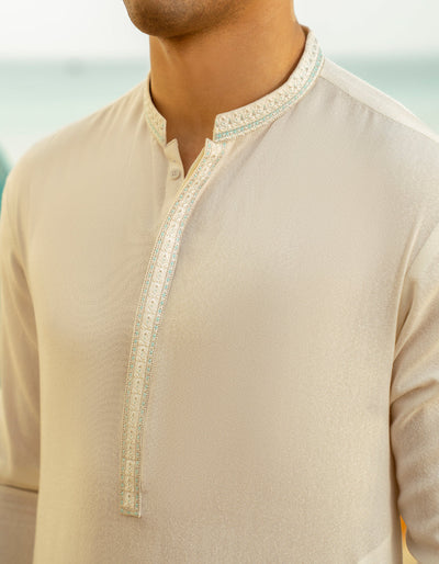 Blended White Shalwar Kameez- J. Junaid Jamshed