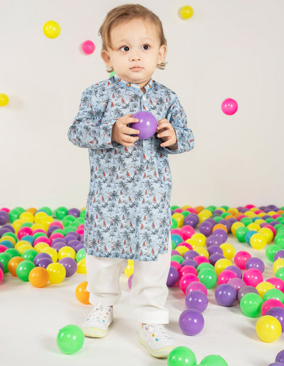 Cotton Blue Shalwar Kameez - J. Junaid Jamshed