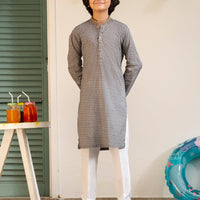 Cotton Grey Kurta - J. Junaid Jamshed