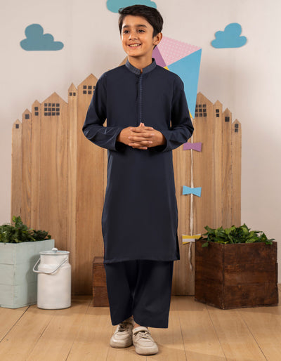 Blended Blue Shalwar Kameez - J. Junaid Jamshed