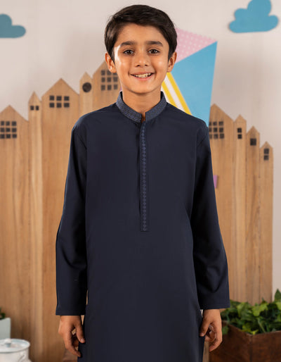 Blended Blue Shalwar Kameez - J. Junaid Jamshed