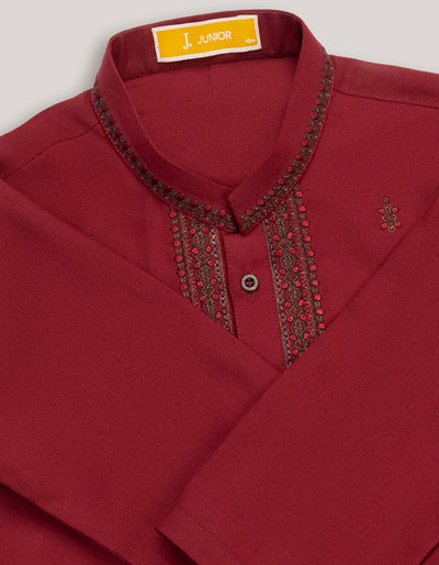 Blended Maroon Shalwar Kameez - J. Junaid Jamshed