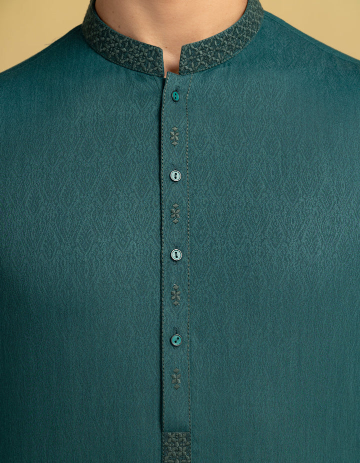Blended Green Kurta - J. Junaid Jamshed