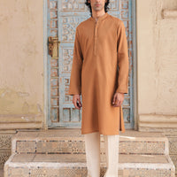 Cotton Golden Kurta - J. Junaid Jamshed