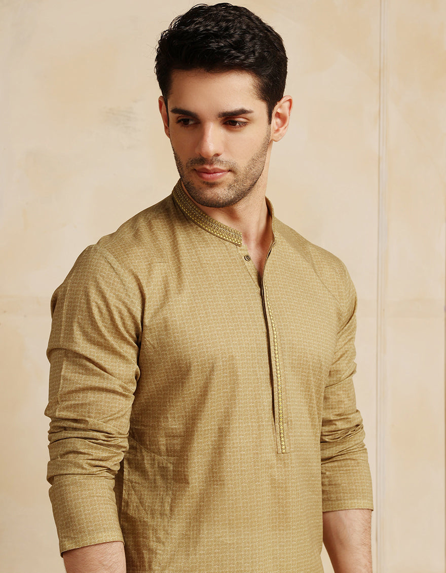Cotton Green Kurta - J. Junaid Jamshed